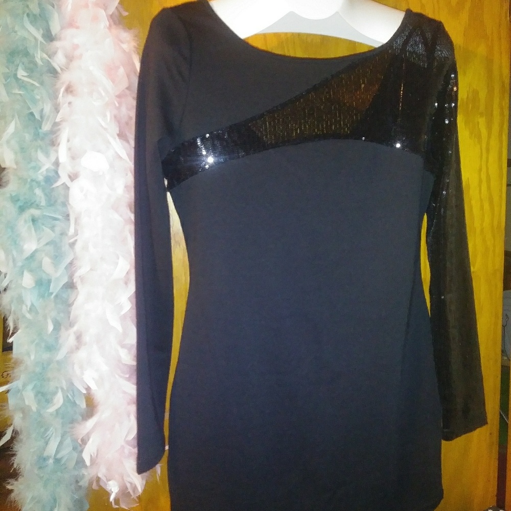 NWT Spectacular Black & Sequin Party Dress